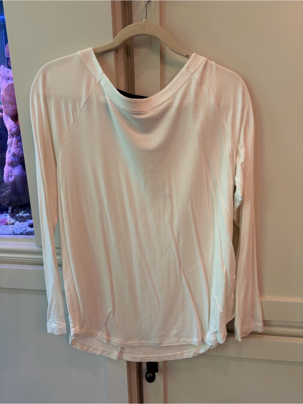 CAbi Cream Long-Sleeve Crewneck Top #5555